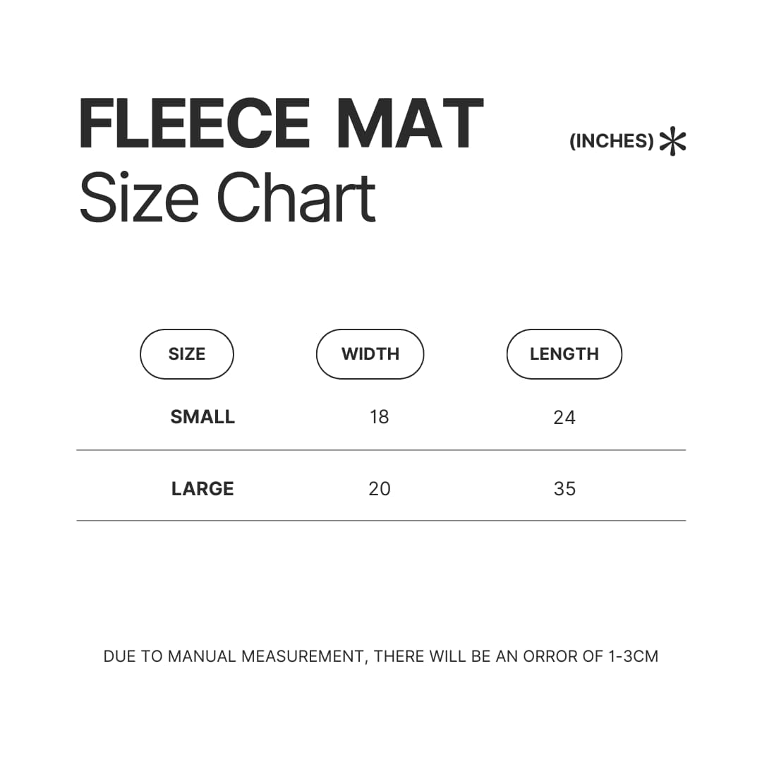 Fleece Mat Size Chart - Twin Peaks Merchandise