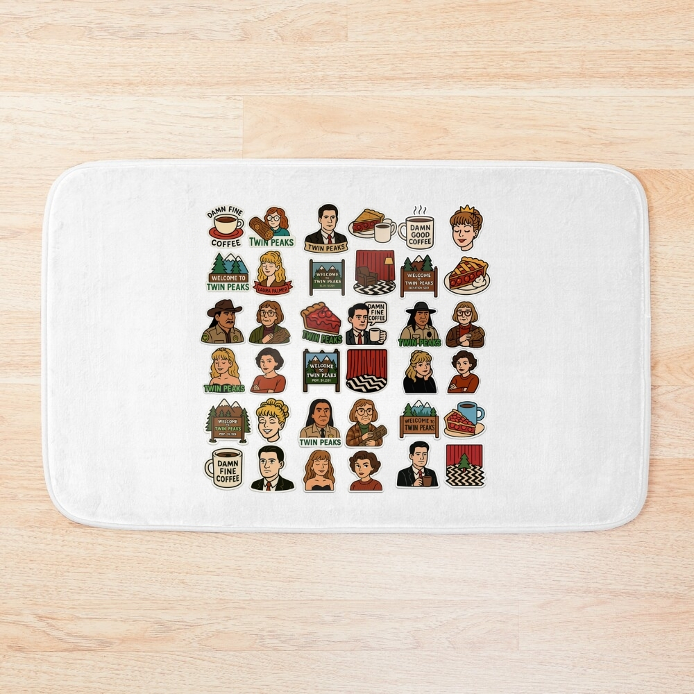 Twin Peaks Cute Sticker Bath Mat