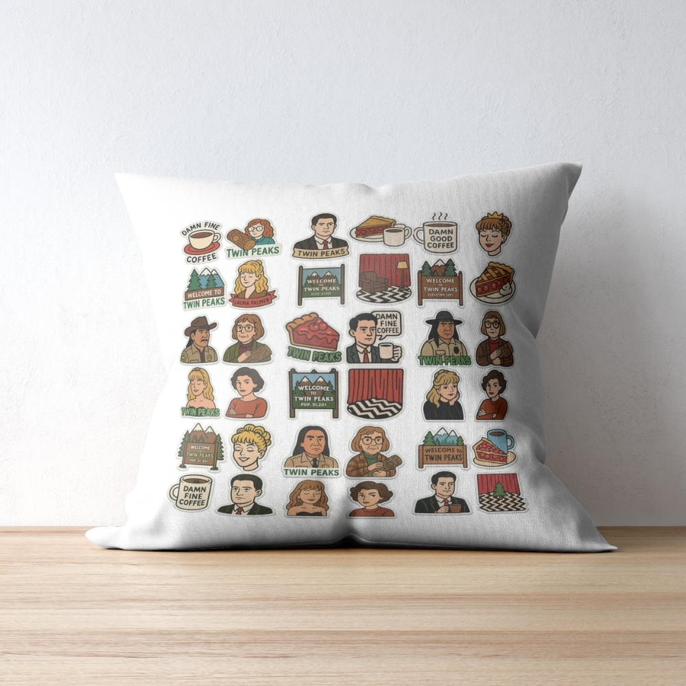 Twin Peaks Sticker Cute Throw Pillow
