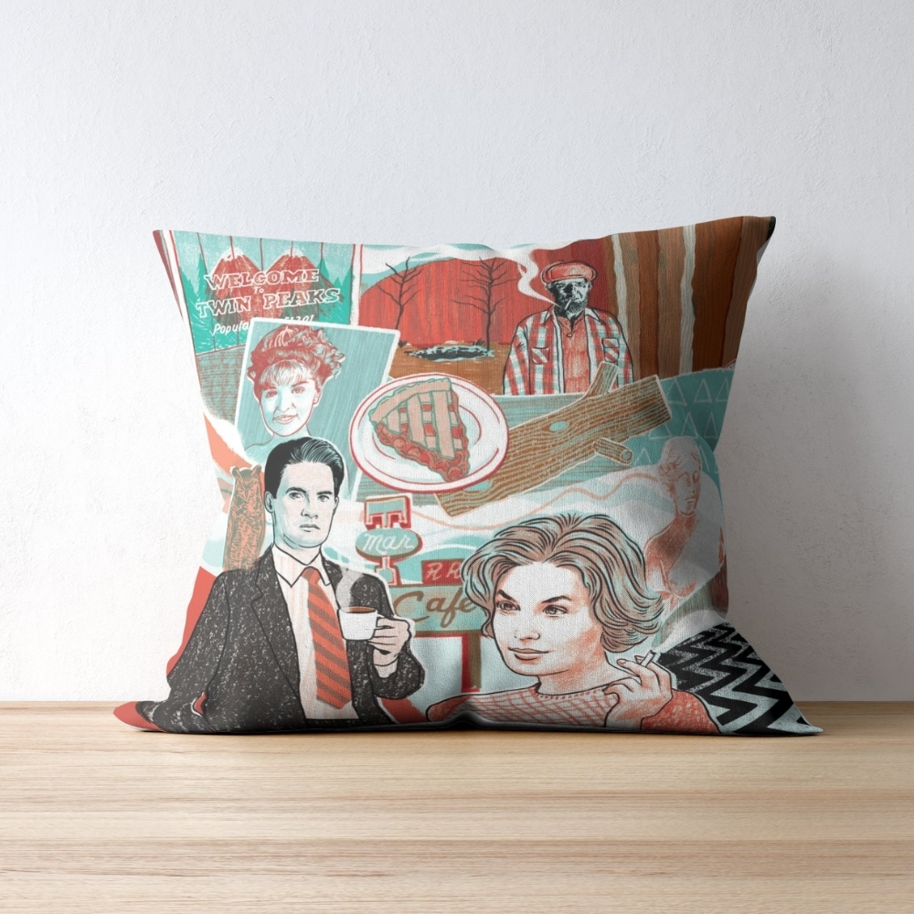 Twin Peaks illustrations Throw Pillow