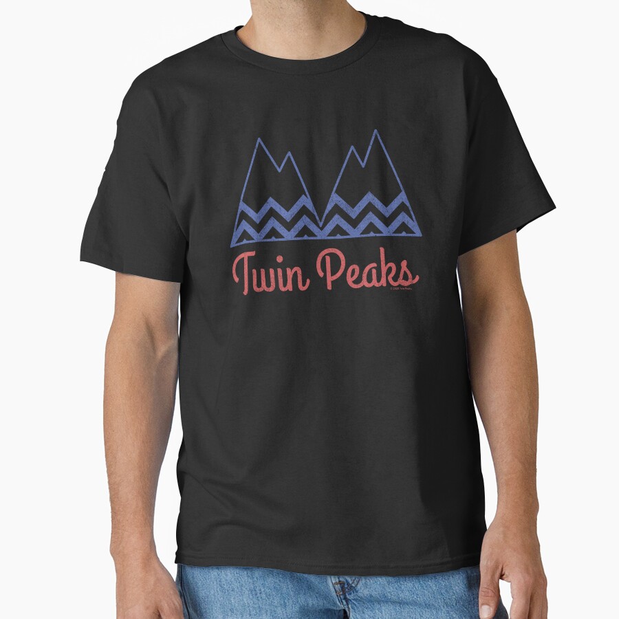 Twin Peaks Black Lodge Retro Blue Mountains Logo T-shirt - Image 2