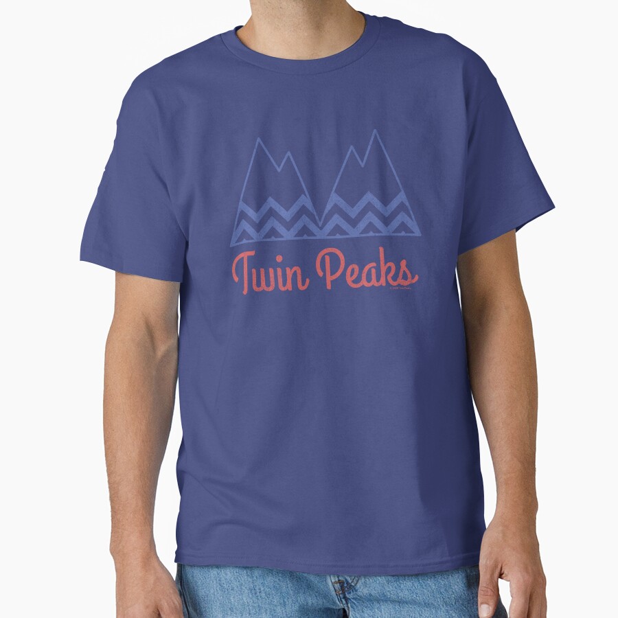 Twin Peaks Black Lodge Retro Blue Mountains Logo T-shirt - Image 4