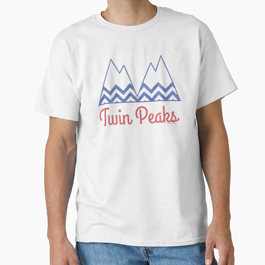 Twin Peaks Black Lodge Retro Blue Mountains Logo T-shirt