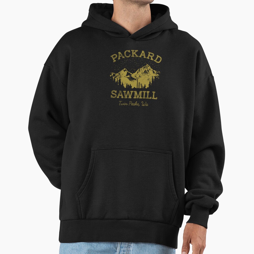 Twin Peaks Packard Sawmill Distressed Retro Hoodie - Image 2