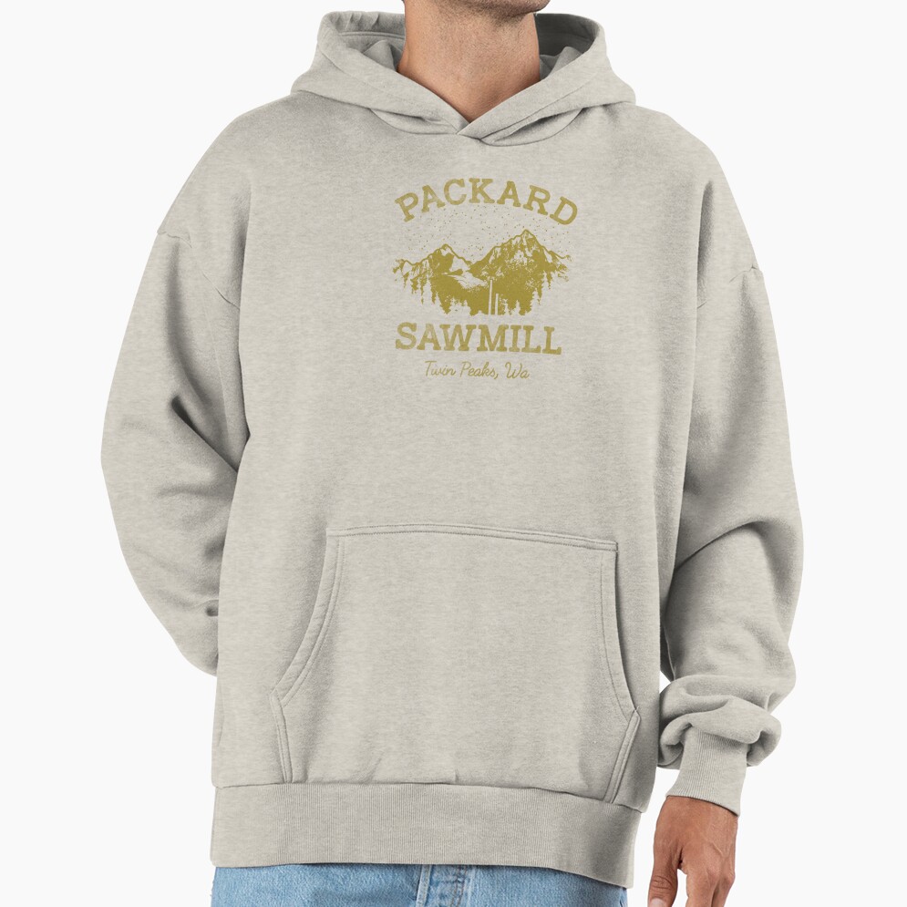 Twin Peaks Packard Sawmill Distressed Retro Hoodie - Image 3