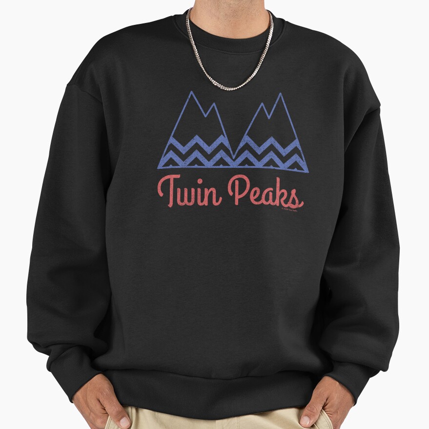 Twin Peaks Black Lodge Retro Blue Mountains Logo Sweatshirt - Image 2