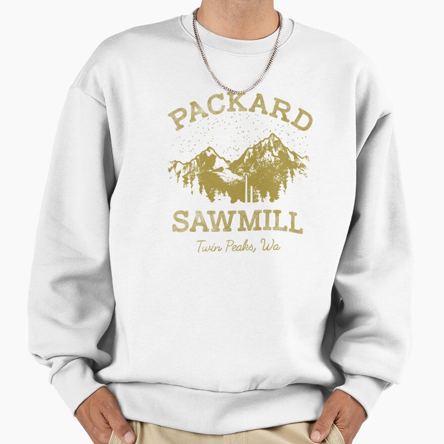 Twin Peaks Packard Sawmill Distressed Retro Sweatshirt - Image 2