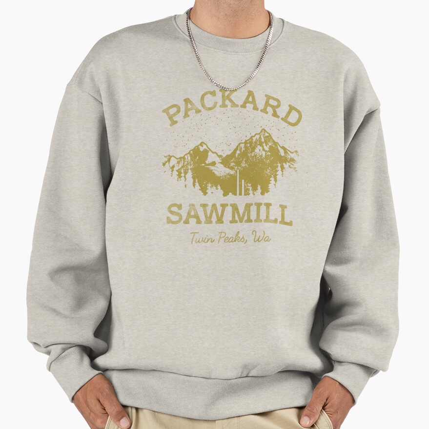 Twin Peaks Packard Sawmill Distressed Retro Sweatshirt - Image 3